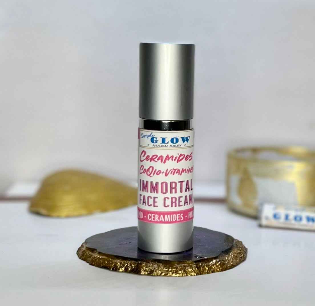 IMMORTAL Face Cream • Ceramides, CoQ10, Phyto Stem Cells, Goji Berry | Clean All-Natural Anti-Aging Face Lotion