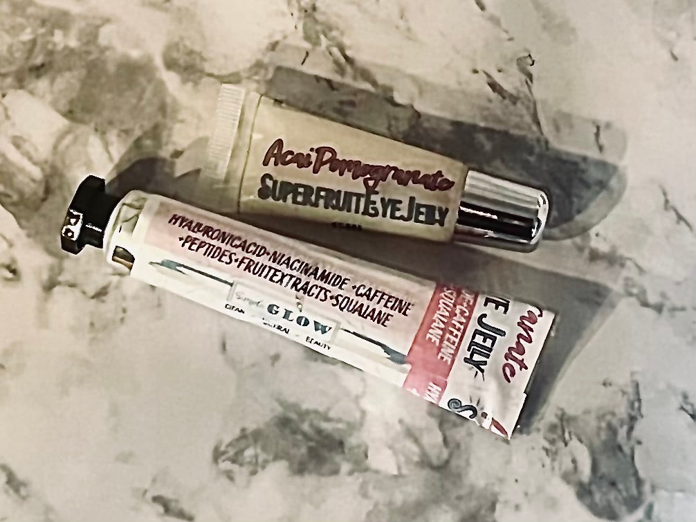 Acai-Pom Peptide Eye Gel w/Peptides, Fruit Extracts, Hyaluronic Acid, Caffeine • Tightening Anti-Aging Under-Eye Moisturizer - Simple Glow Skincare