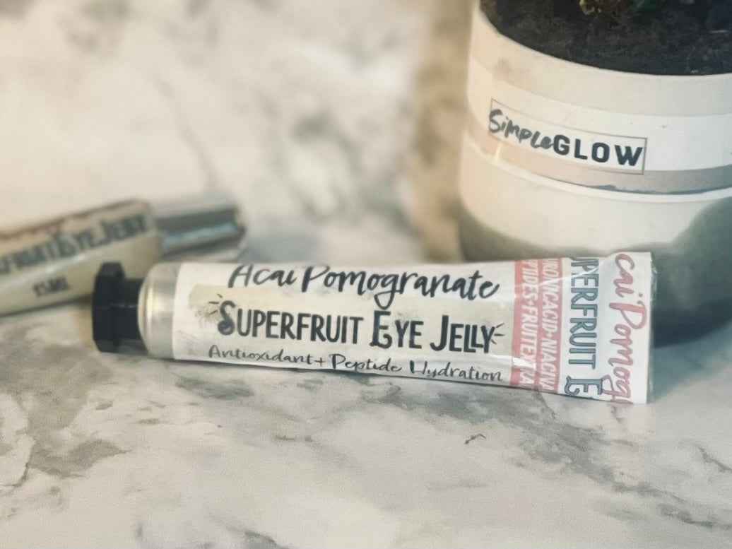 Acai-Pom Peptide Eye Gel w/Peptides, Fruit Extracts, Hyaluronic Acid, Caffeine • Tightening Anti-Aging Under-Eye Moisturizer