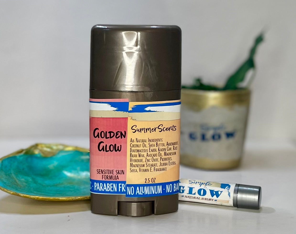 Natural Probiotic Deodorant w/Magnesium - Limited Edition SUMMER SCENTS - Sensitive Skin Formula • 2.5oz Organic Deodorant - Simple Glow Skincare