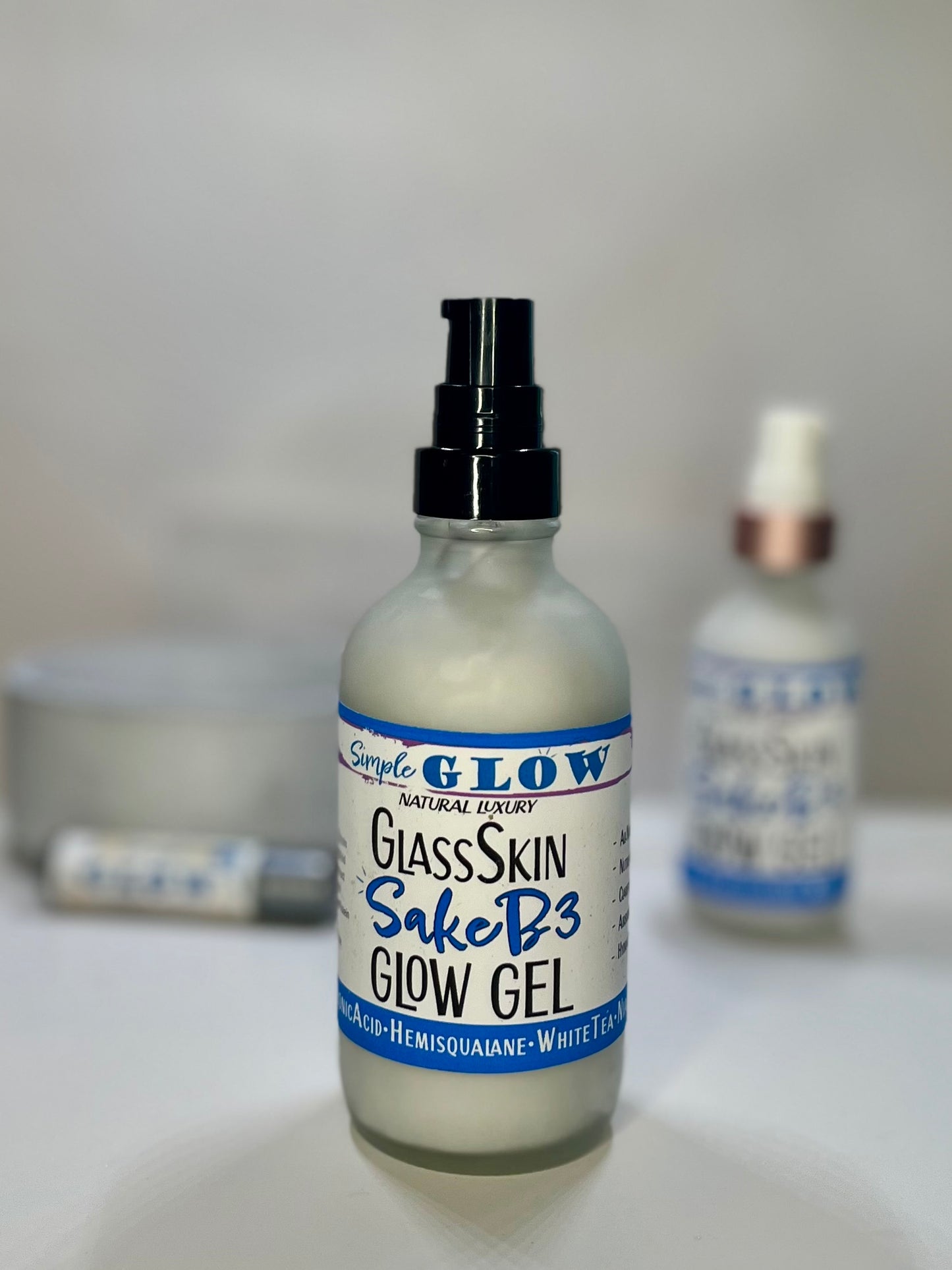 SakeB3 Glass Skin GlowGel - Oil-Absorbing, Balancing, Dewy-Finish | Anti-Aging, Protecting, Hydrating, Moisturizing