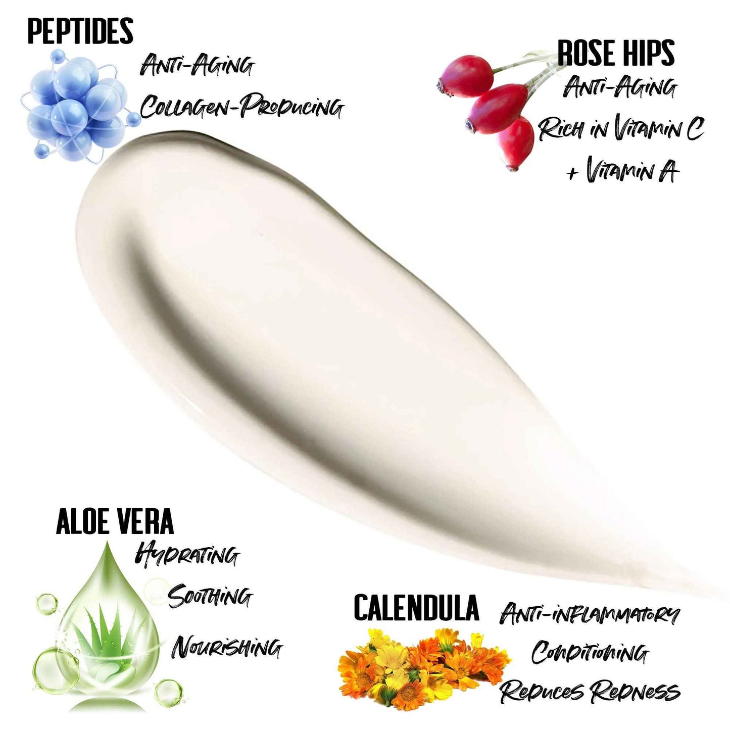 ChamomileLavender Natural Face Cream • Sensitive Skin Moisturizer w/Collagen Peptides - Optional SPF