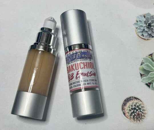 Bakuchiol-B3 ClearSkin Emulsion w/Hyaluronic Acid, Peptides, White Tea • Anti-Aging, Anti-Acne, Sensitive Skin Hydrating Serum