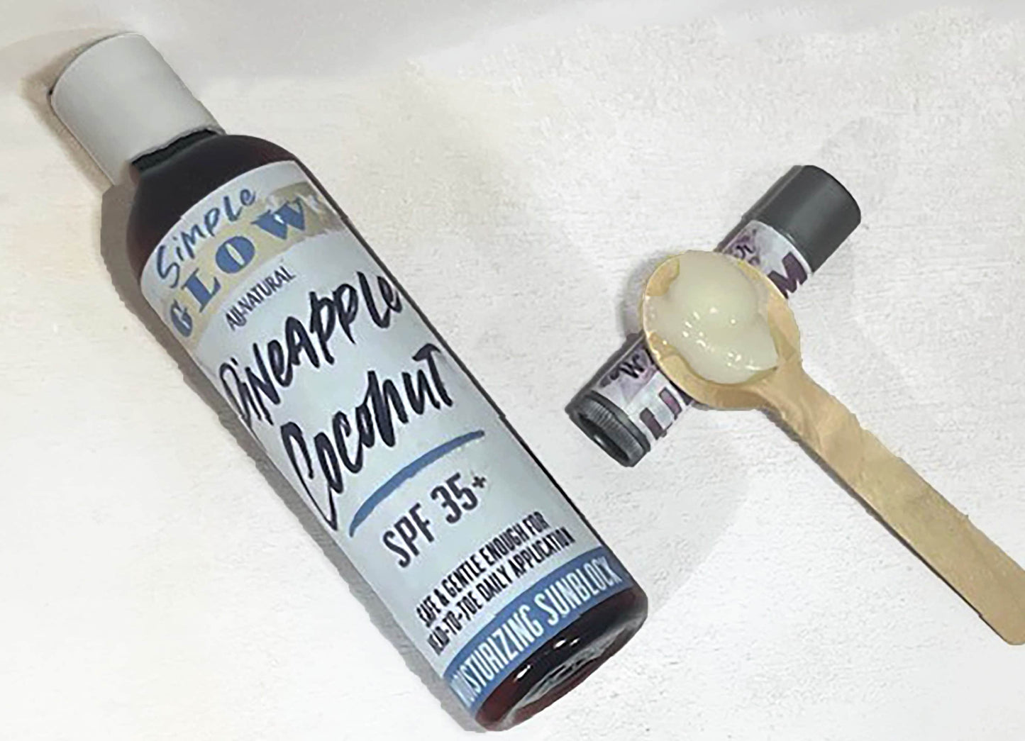 PineappleCoconut SPF Lotion • Face + Body Moisturizer - Pore-Friendly, All-Natural, Clean Skincare • Reef-Safe Zinc Oxide Sunscreen