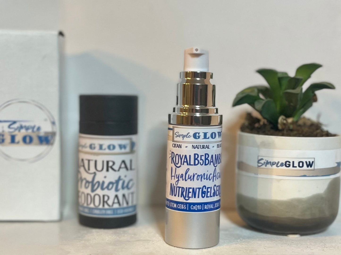 RoyalB5 Facial HydroGel - Hyaluronic Acid, Peptides, Stem Cells, B5, Royal Jelly, CoQ10 • Anti-Aging Hydrating Nourishing Serum - Simple Glow Skincare