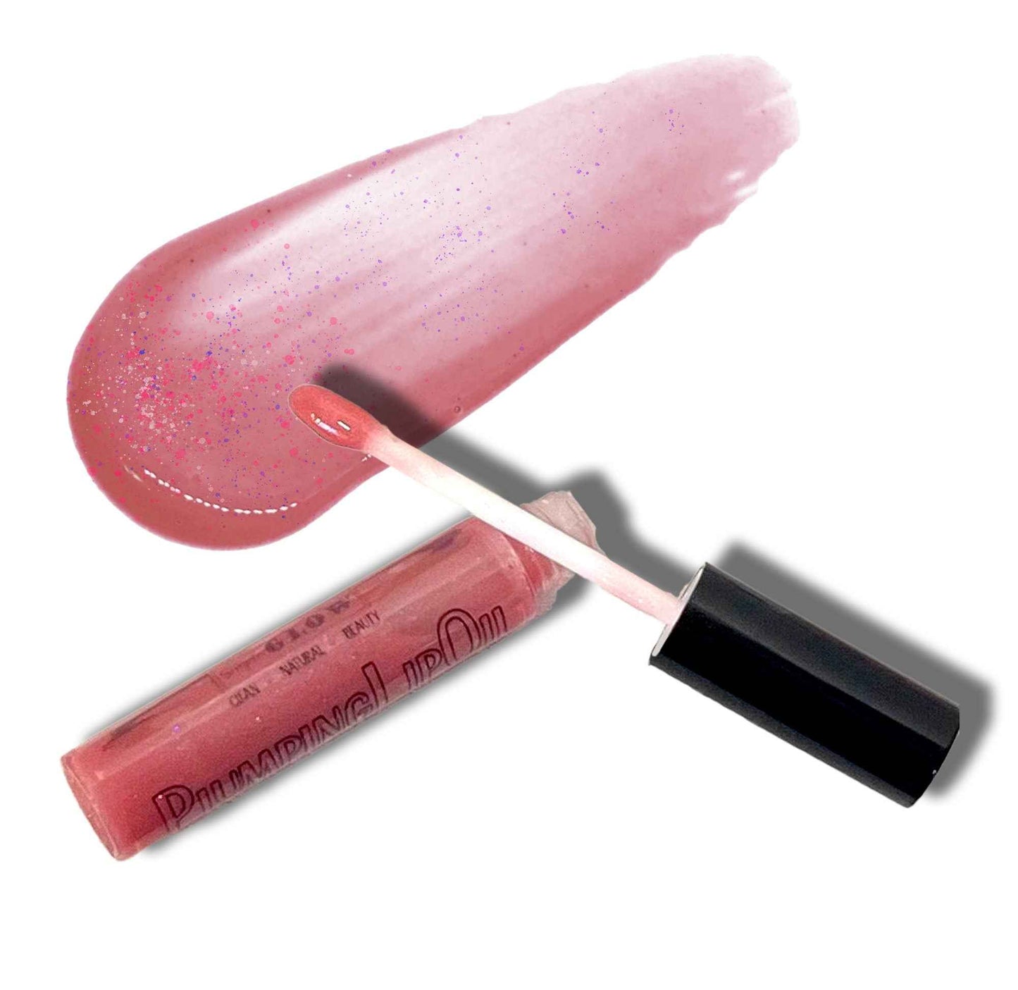 PeachShimmer Plumping Lip Oil w/Vitamin C, HyA, CoQ10 - All-Natural Plumping Lip Gloss