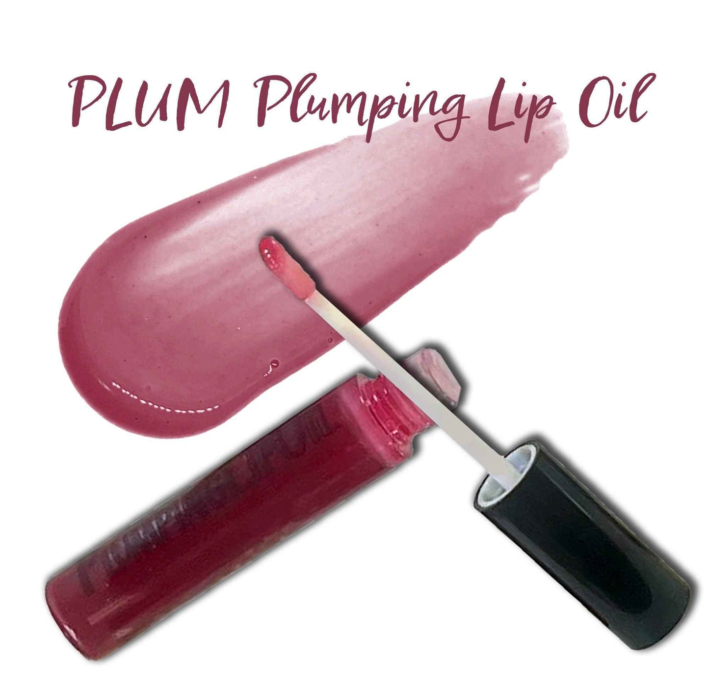 PLUM Plumping Lip Oil - Vitamin C, HyaluronicAcid, Peptides, CoQ10 | Natural Sheer Lip Plumping Gloss