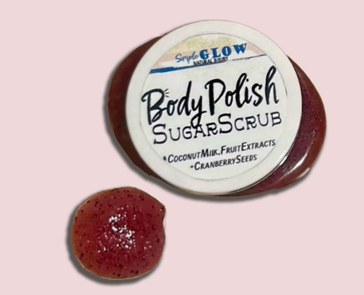 Glow BodyPolish Exfoliating Sugar Scrub - Fruit Extracts, AHA Fruit Acids, Coconut Milk to Cleanse, Exfoliate, Moisturize