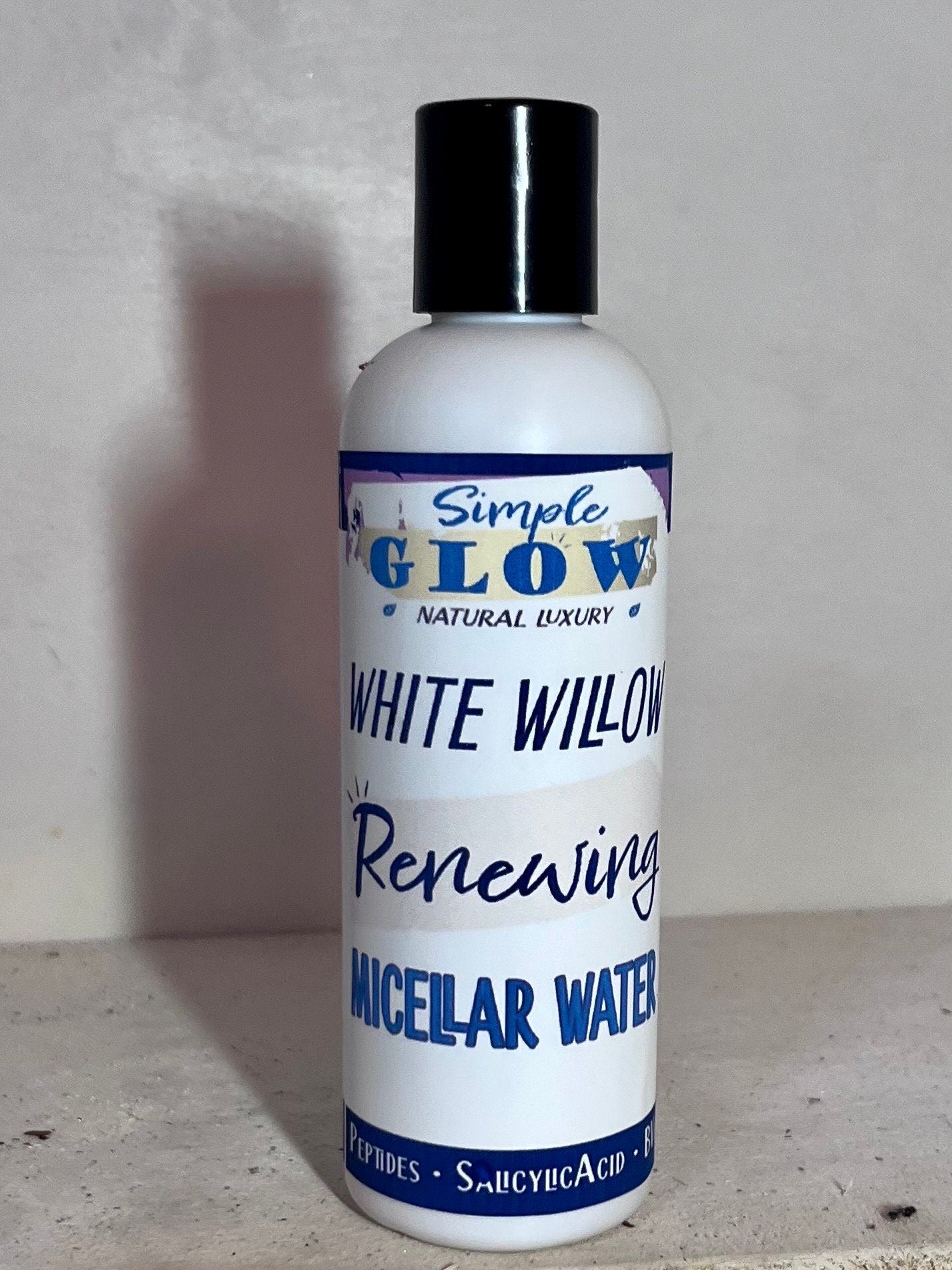 WhiteWillow BHA Micellar Water - Salicylic Acid Face Cleanser & Toner w/B3, White Tea • Brighten, Exfoliate, Anti-Acne, Anti-Aging