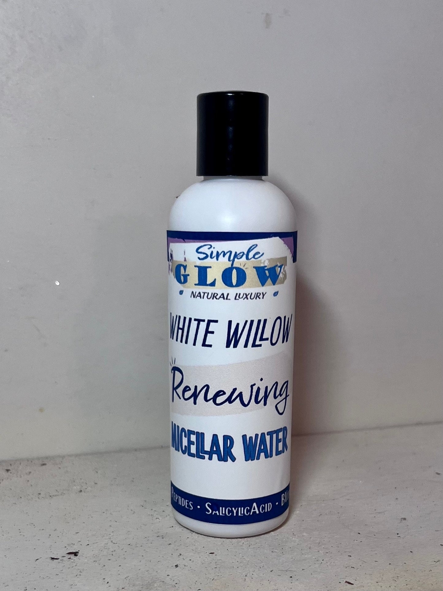 WhiteWillow BHA Micellar Water - Salicylic Acid Face Cleanser & Toner w/B3, White Tea • Brighten, Exfoliate, Anti-Acne, Anti-Aging