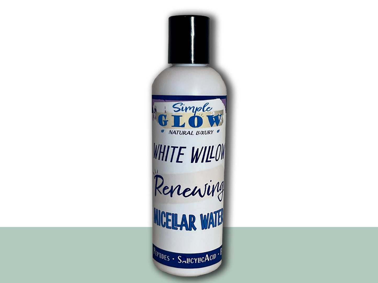 WhiteWillow BHA Micellar Water - Salicylic Acid Face Cleanser & Toner w/B3, White Tea • Brighten, Exfoliate, Anti-Acne, Anti-Aging