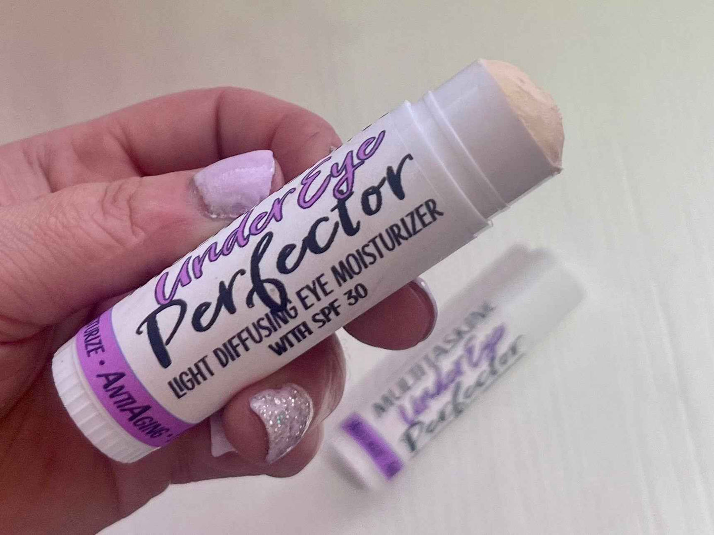Simple Glow 1oz Multi-Tasking Under Eye Perfecter - Airbrush Finish Eye Moisturizer | Tinted Blur for Dark Circles, Wrinkles