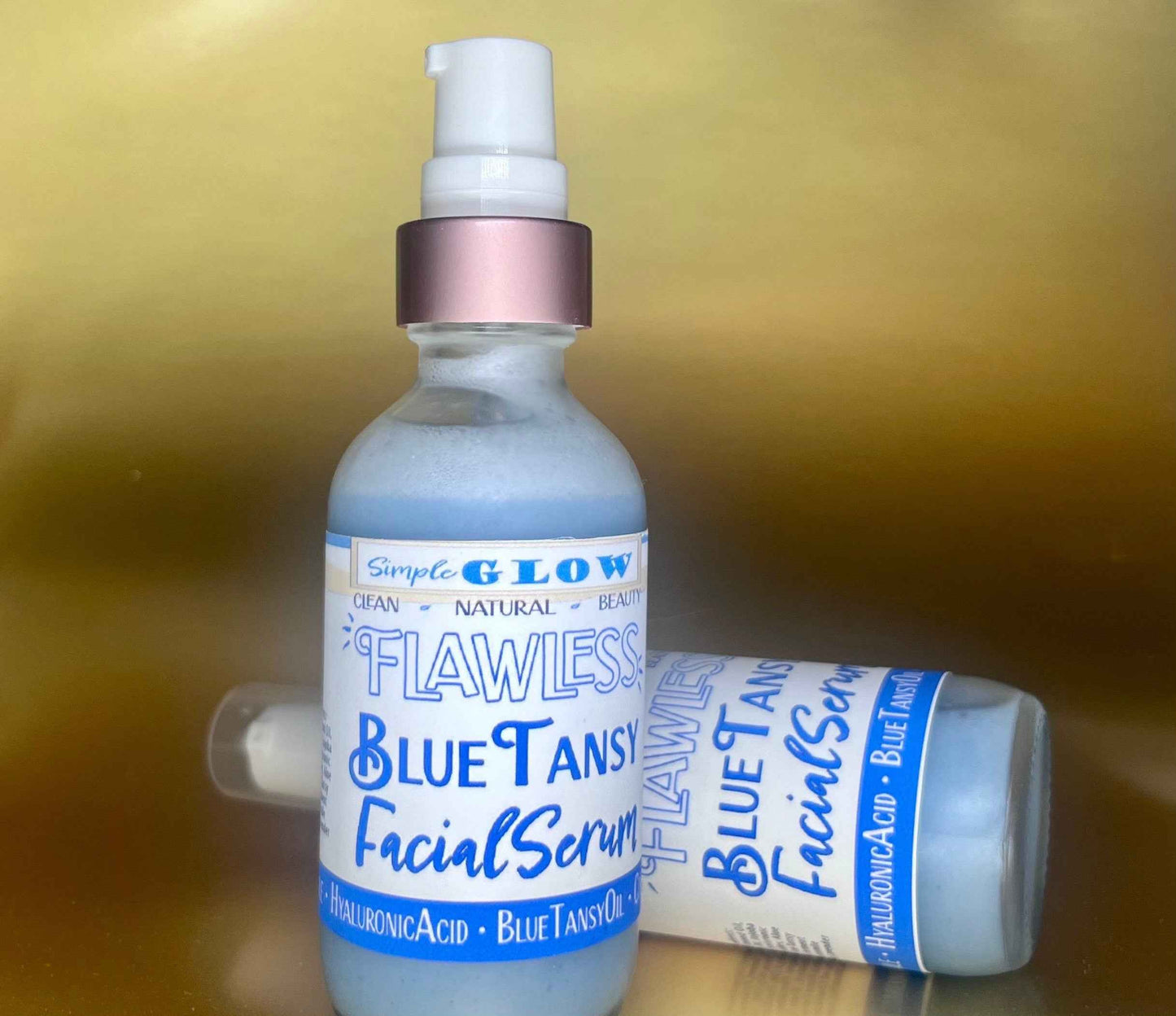 BlueTansy Hydrating Serum w/Hyaluronic Acid, Peptides, Chamomile • Sensitive-Skin, Anti-Aging, Hydrating Moisturizer