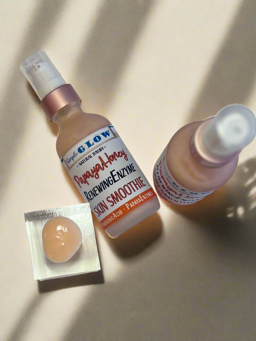 Papaya-Honey Skin Smoothie - Exfoliating Brightening Facial Serum w/ Enzymes, Fruit Acids, Vitamin B3, Wildflower Honey