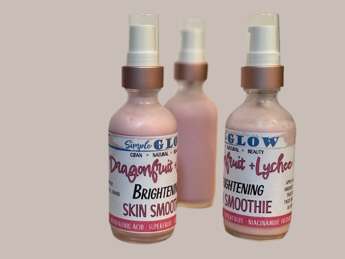 Dragonfruit-Lychee Superfood Smoothie w/Liposomal Vitamin C, Niacinamide, Hyaluronic Acid | Brighten, Anti-Aging + Even Tone