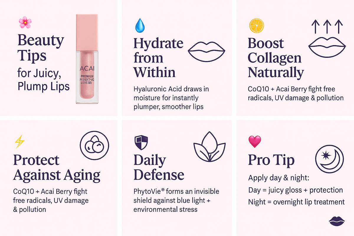 Razz Plumping Lip Gloss - Vitamin C, HyA, CoQ10 • Sweet Berry, Natural Lip Plumping Gloss - Simple Glow Skincare