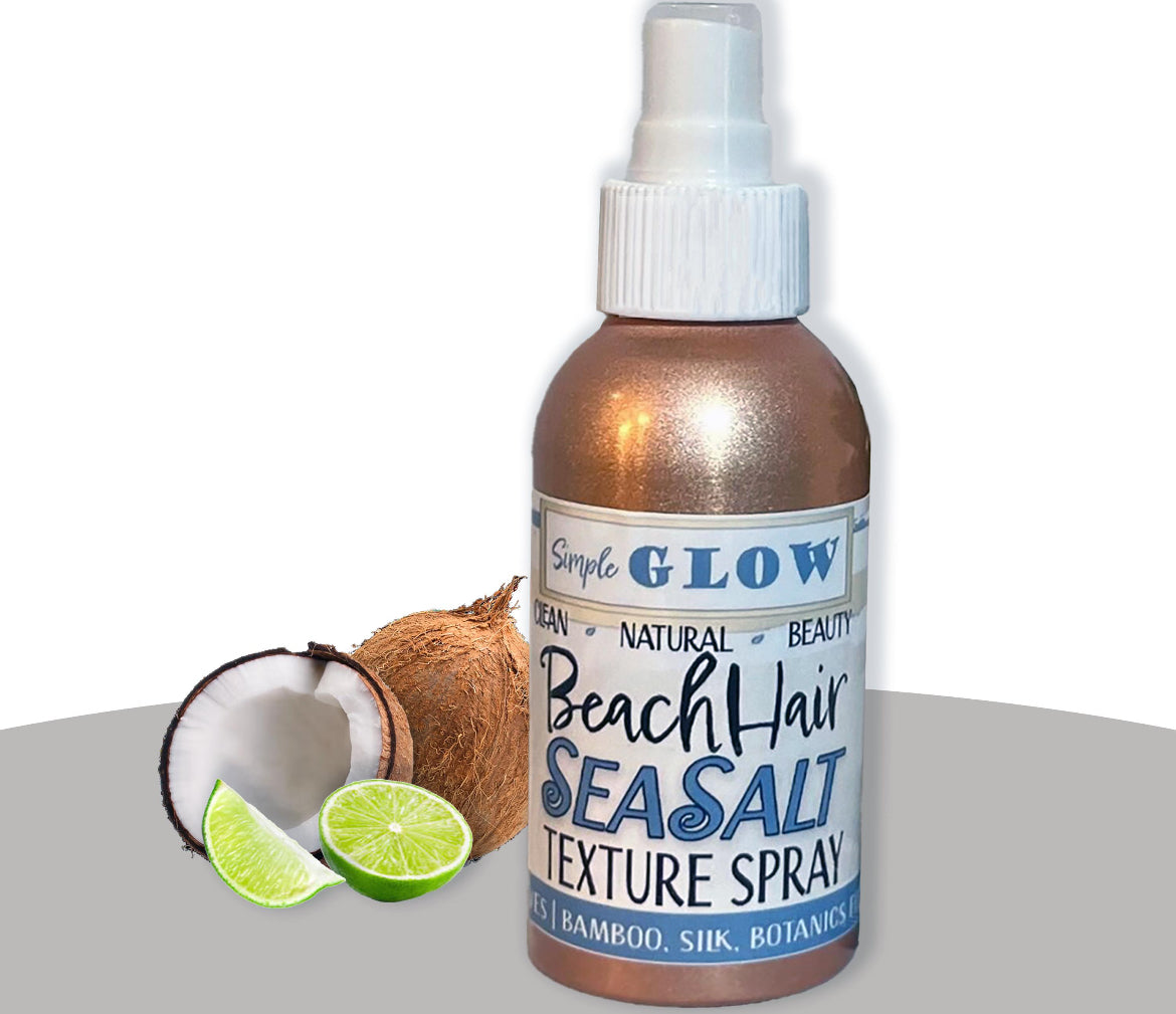 BeachHair SEA SALT Texture Spray - Beachy Waves, Texture, Volume w/Nutrients • Healthy Hair • Organic Natural Zero-Waste Haircare