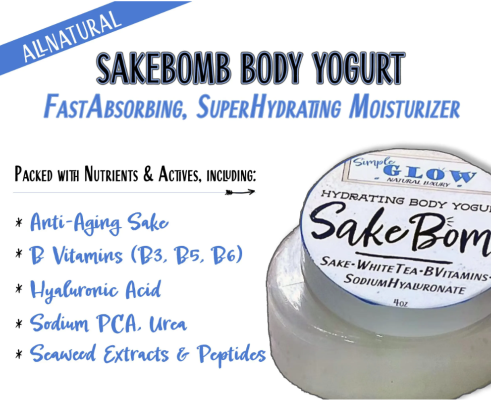 SakeBomb Body Yogurt • Anti-Aging Toning Moisturizer - Fast-Absorbing Nutrients to Balance, Tone, Protect, Hydrate Skin