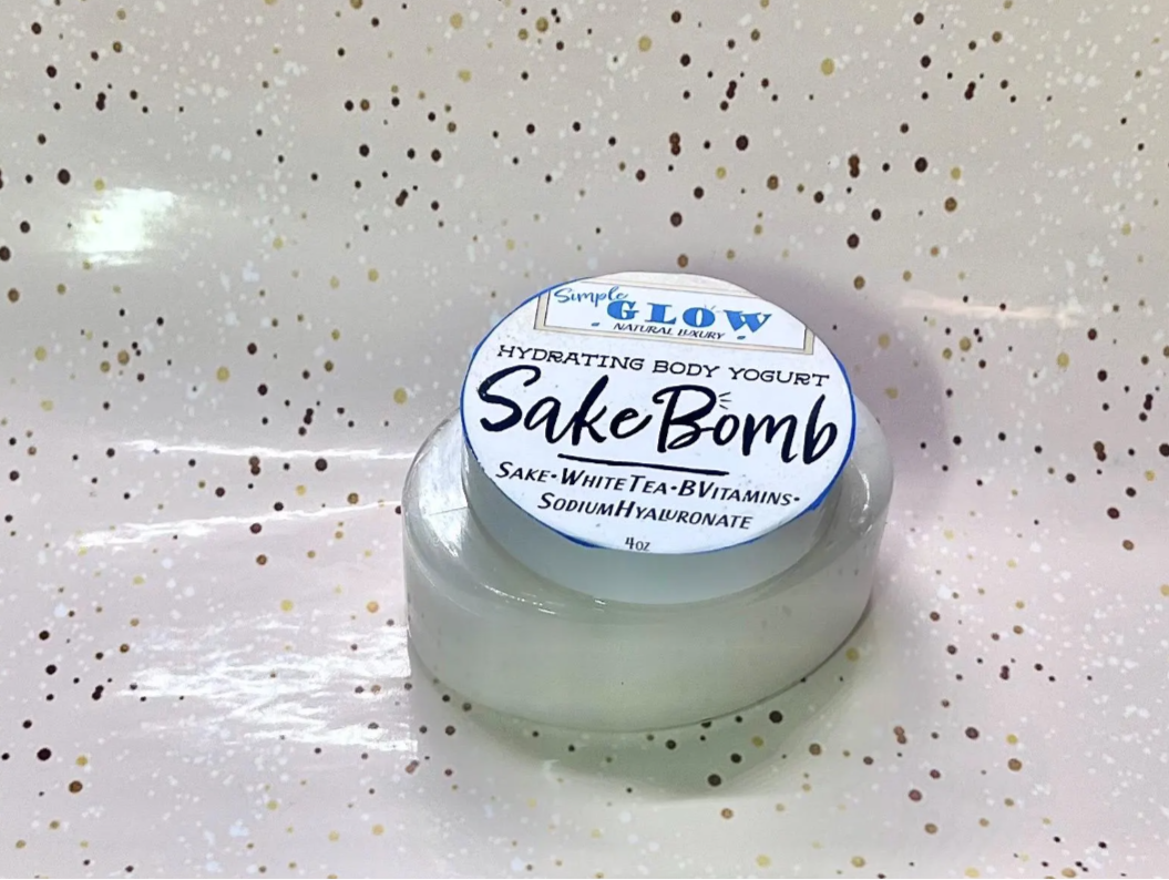 SakeBomb Body Yogurt hydrates, moisturizes, and tones skin