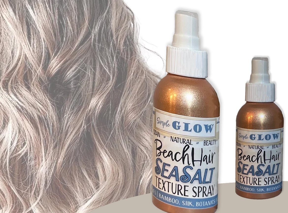 BeachHair SEA SALT Texture Spray - Beachy Waves, Texture, Volume w/Nutrients • Healthy Hair • Organic Natural Zero-Waste Haircare