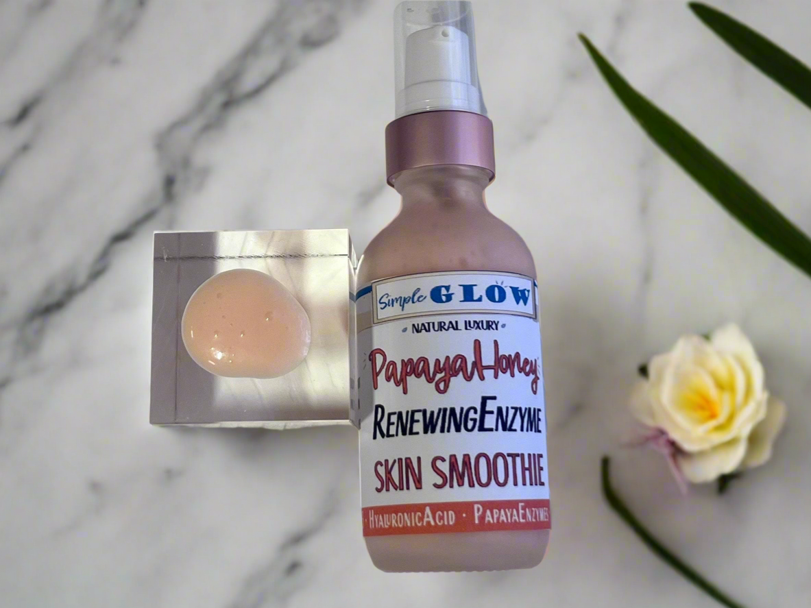 Papaya-Honey Skin Smoothie - Exfoliating Brightening Facial Serum w/ Enzymes, Fruit Acids, Vitamin B3, Wildflower Honey