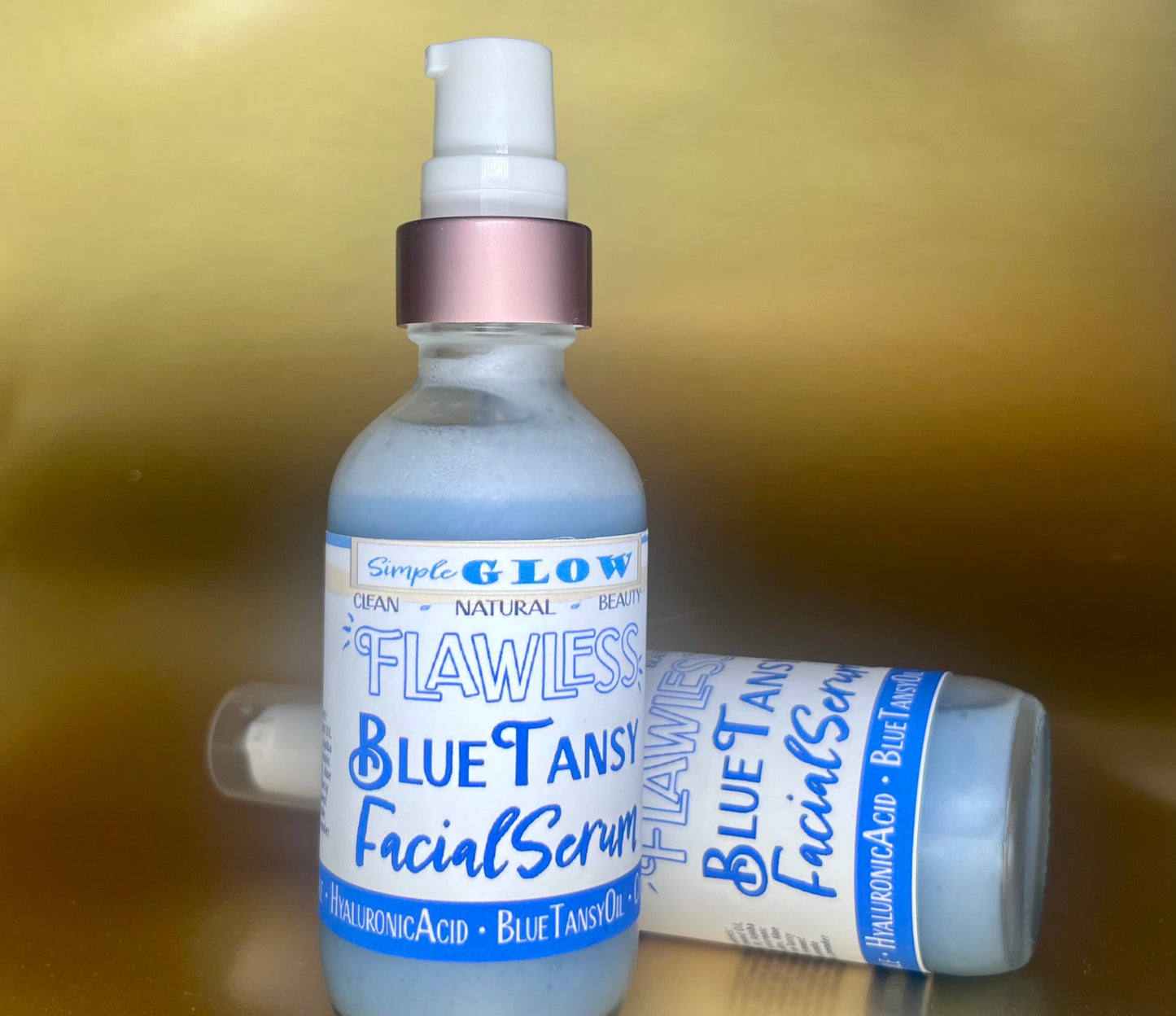 BlueTansy Hydrating Serum w/Hyaluronic Acid, Peptides, Chamomile • Sensitive-Skin, Anti-Aging, Hydrating Moisturizer