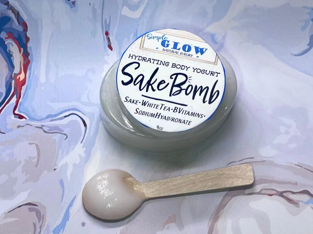 SakeBomb by Simple Glow is a natural, hydrating body moisturizer for all-over glow