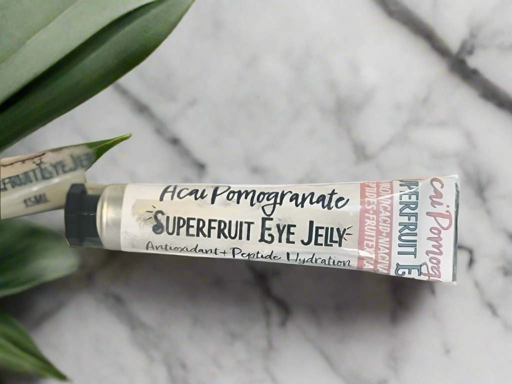 Acai-Pom Peptide Eye Gel w/Peptides, Fruit Extracts, Hyaluronic Acid, Caffeine • Tightening Anti-Aging Under-Eye Moisturizer