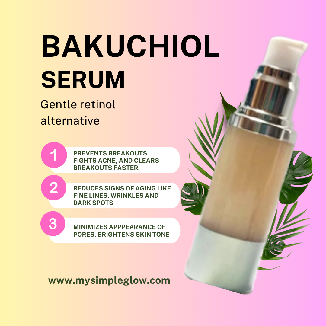 Bakuchiol-B3 ClearSkin Emulsion - Hyaluronic Acid, Peptides, White Tea Anti-Aging Serum - Simple Glow Skincare