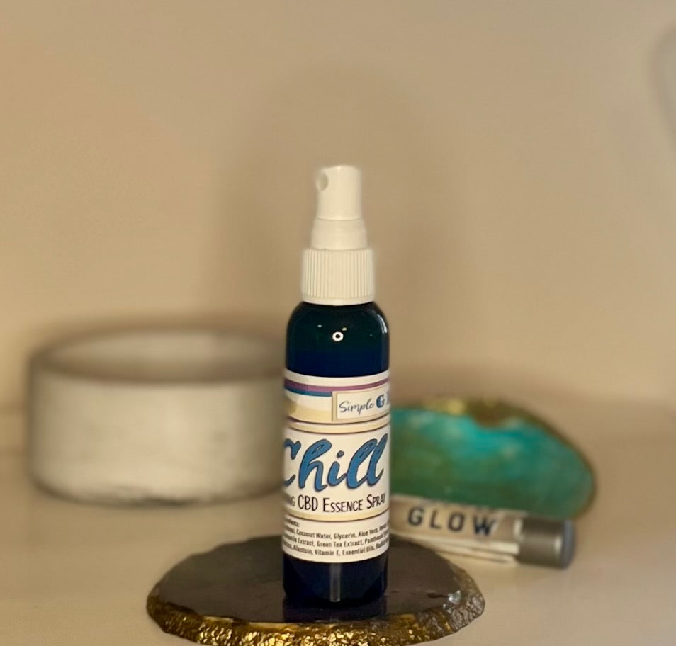 CHILL Soothing CBD Essence Spray w/Hemp Liposomes Chamomile, Green Tea -- Anti-inflammatory, Anti-Aging, Hydrate & Refresh