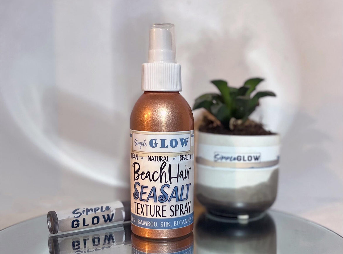 BeachHair SEA SALT Texture Spray - Beachy Waves, Texture, Volume w/Nutrients • Healthy Hair • Organic Natural Zero-Waste Haircare