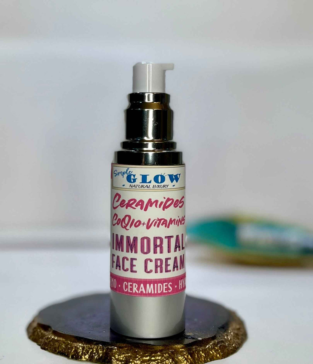 IMMORTAL Face Cream • Ceramides, CoQ10, Phyto Stem Cells, Goji Berry | Clean All-Natural Anti-Aging Face Lotion