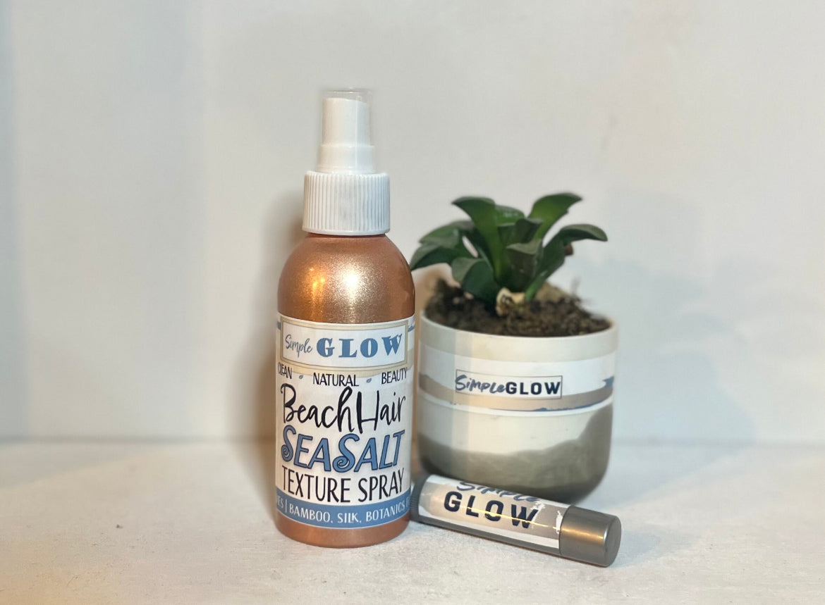 BeachHair SEA SALT Texture Spray - Beachy Waves, Texture, Volume w/Nutrients • Healthy Hair • Organic Natural Zero-Waste Haircare