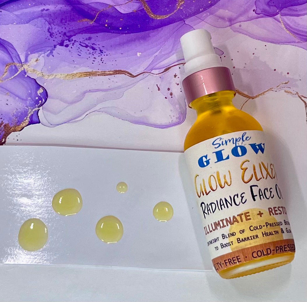Glow Elixir Radiance Face Oil - Illuminate + Restore - lightweight daily oil for all skin types - Clean beauty