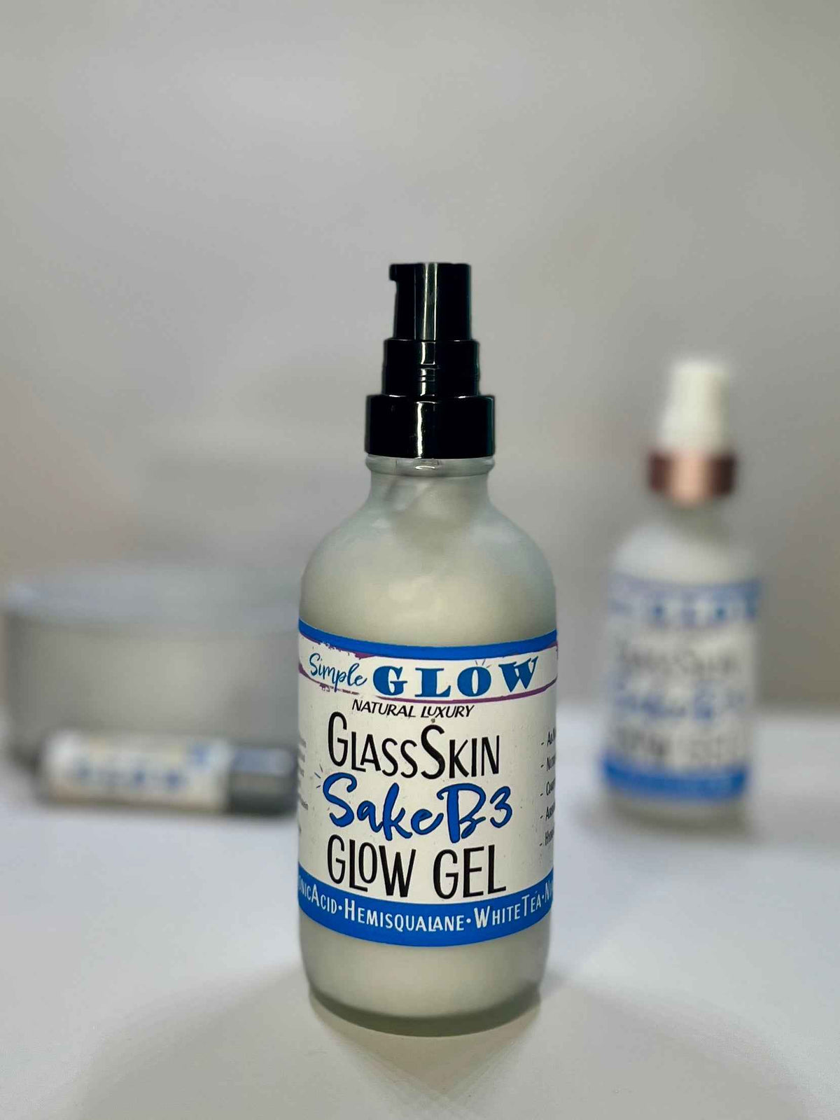 SakeB3 Glass Skin GlowGel - Oil-Absorbing, Balancing, Dewy-Finish | Anti-Aging, Protecting, Hydrating, Moisturizing