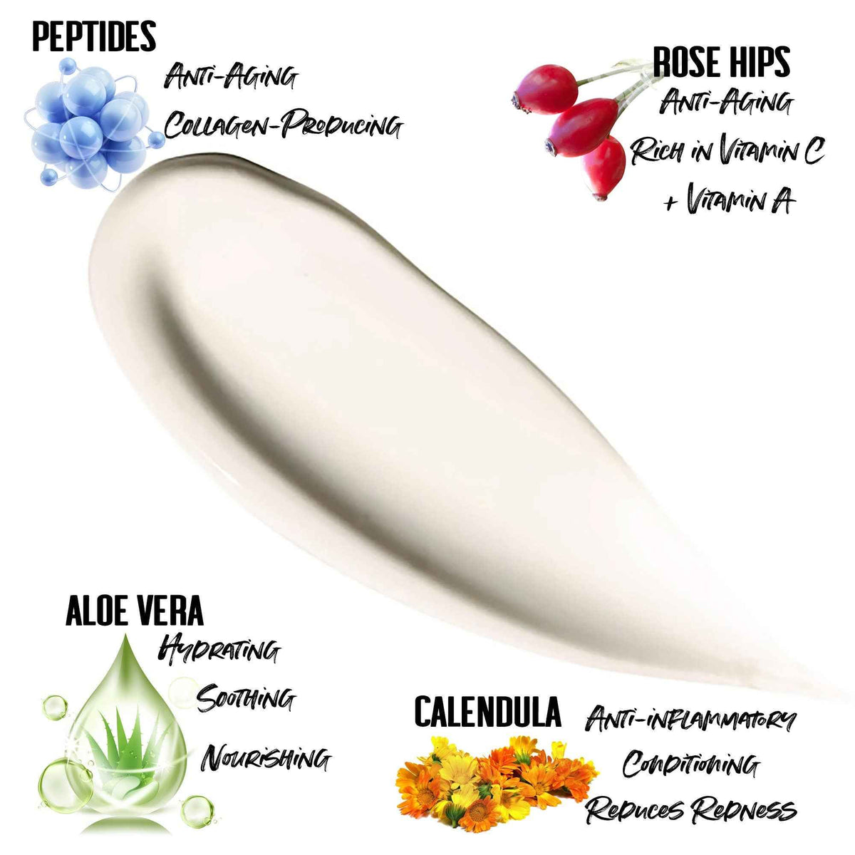 ChamomileLavender Natural Face Cream • Sensitive Skin Moisturizer w/Collagen Peptides - Optional SPF