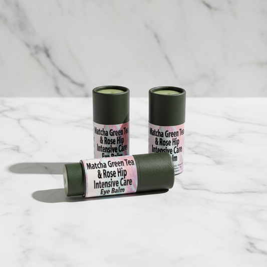 Organic Matcha-Rose Eye Balm | Natural Nourishing Under-Eye Moisturizer - Zero-waste - Simple Glow Skincare