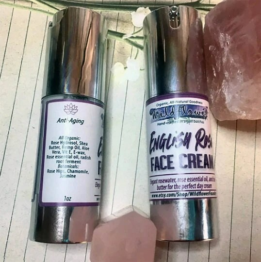 Rose Face Cream- Anti-Aging Moisturizer w/Collagen Peptides, Silk • SPF Option | Natural Moisturizer