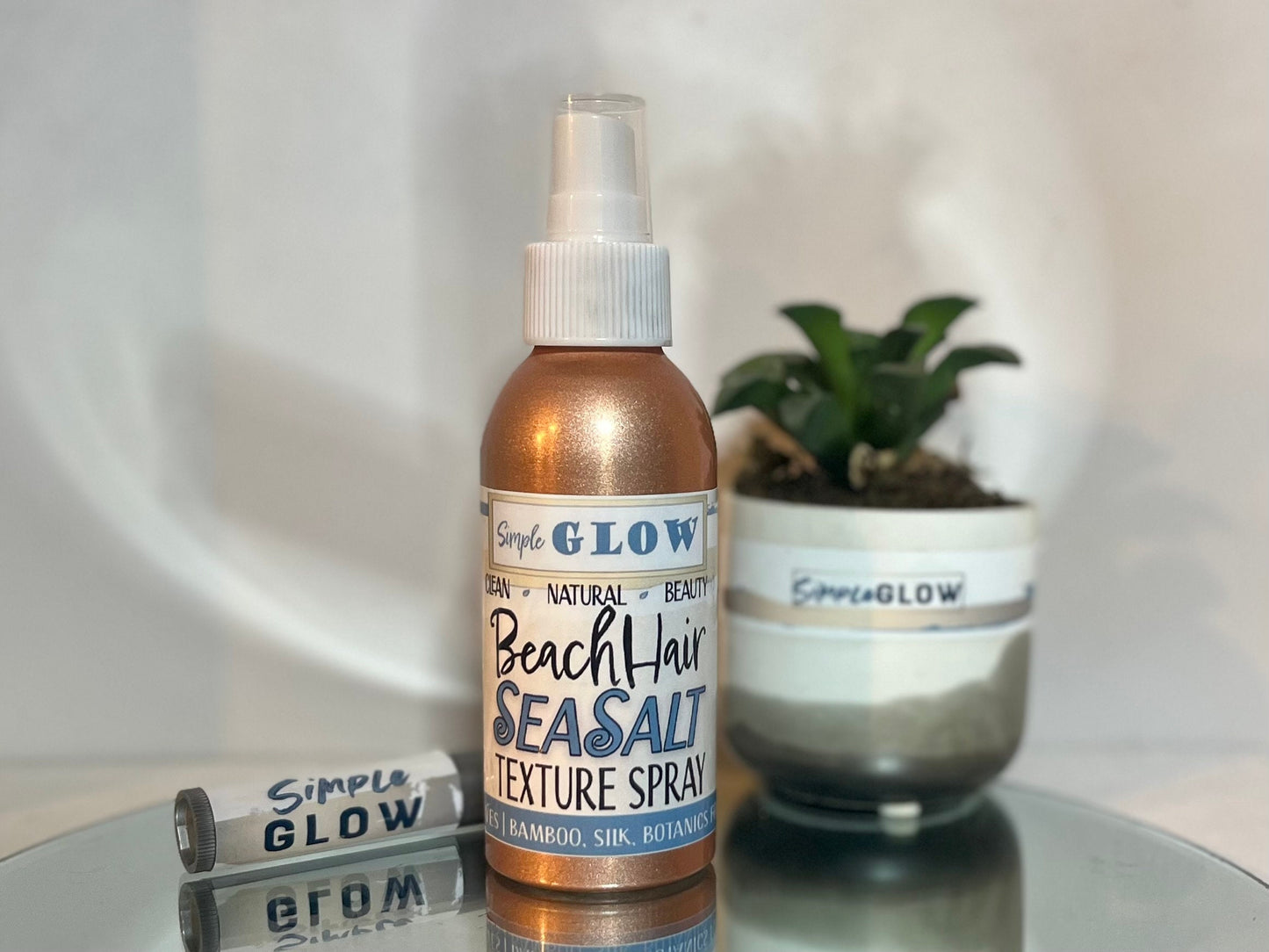 BeachHair SEA SALT Texture Spray - Beachy Waves, Texture, Volume w/Nutrients • Healthy Hair • Organic Natural Zero-Waste Haircare