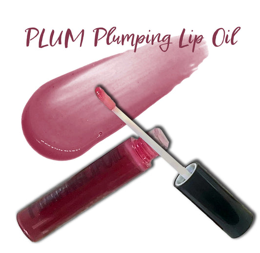 PLUM Plumping Lip Oil w/ Vitamin C, HyaluronicAcid, Peptides, CoQ10 | Sheer High-Gloss Lip Plumper, Moisturize & Gloss