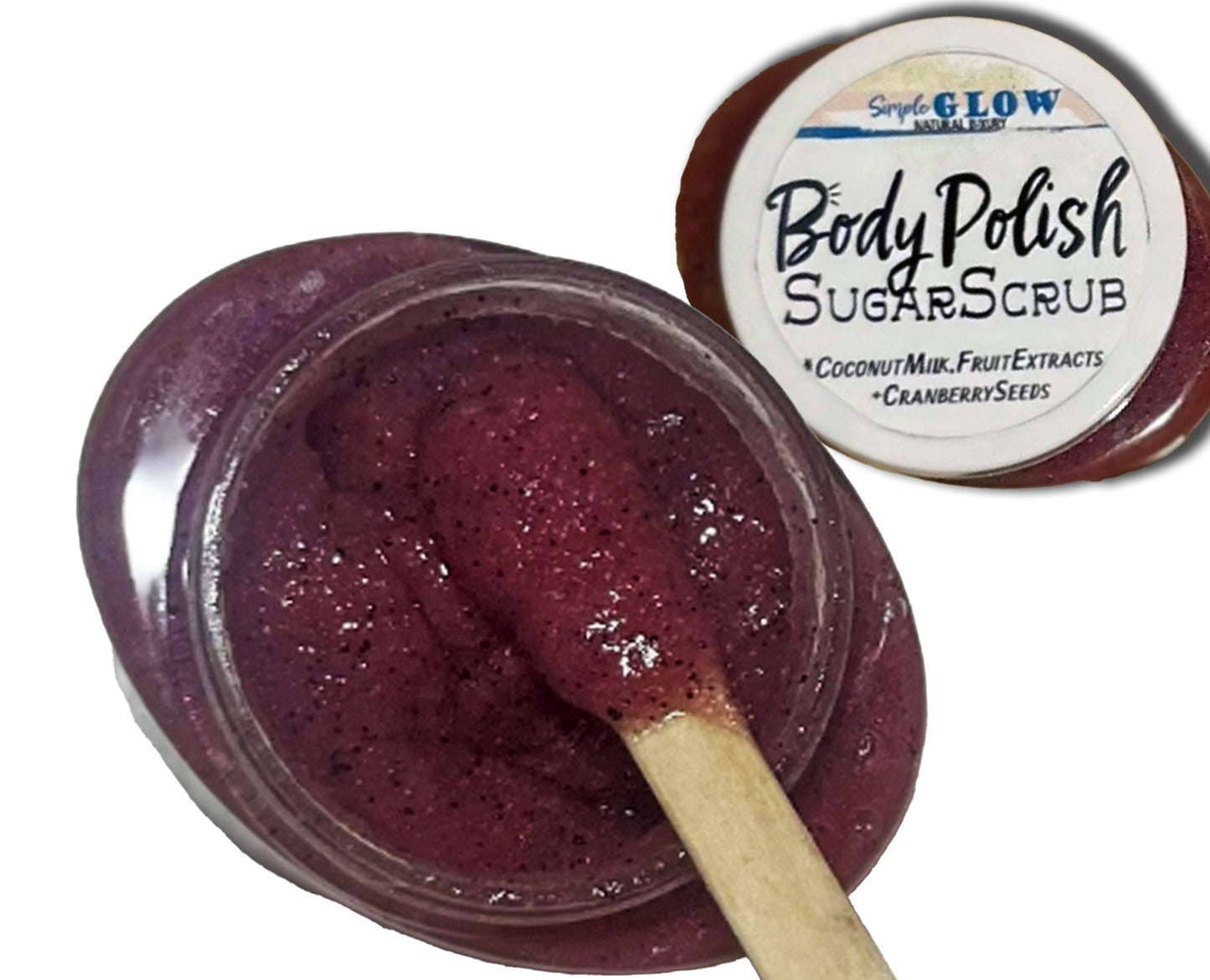 Glow BodyPolish Exfoliating Sugar Scrub w/ Fruit Extracts, Fruit Acids, Coconut - Cleanse, Exfoliate, Moisturize