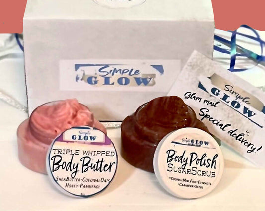 Body Butter & Body Polish Winter Skincare Duo - Natural, Clean Beauty Products | Gift Set Packaging
