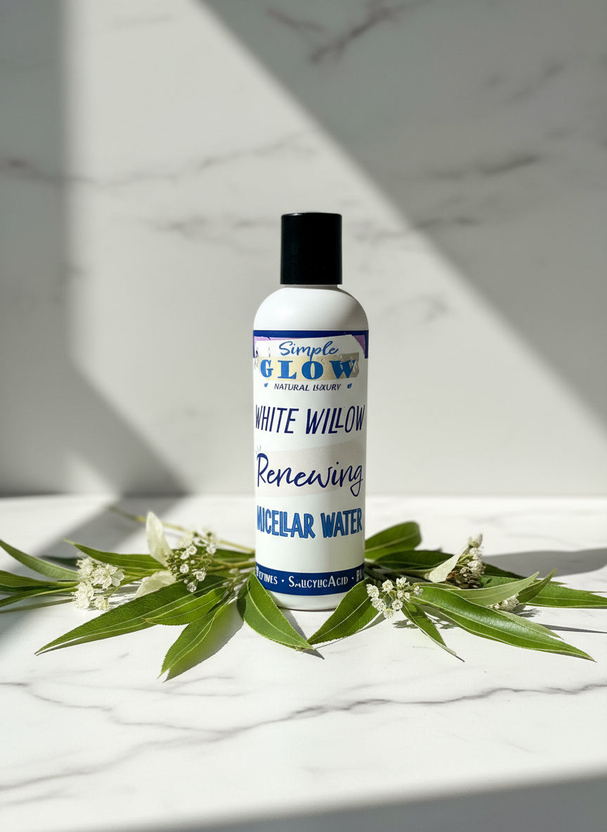 WhiteWillow BHA Micellar Water - Salicylic Acid Face Cleanser & Toner w/B3, White Tea • Brighten, Exfoliate, Anti-Acne, Anti-Aging