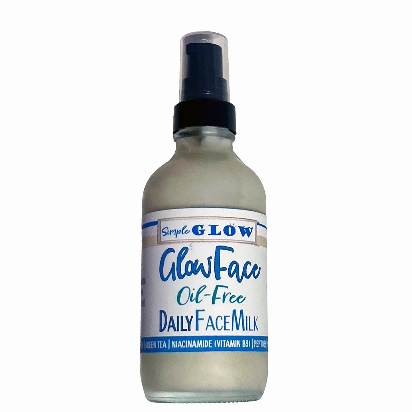 GlowFace Oil-Free Daily Moisturizer - Peptides, Hyaluronic Acid, B Vitamins | Lightweight Hydrating Facial Gel