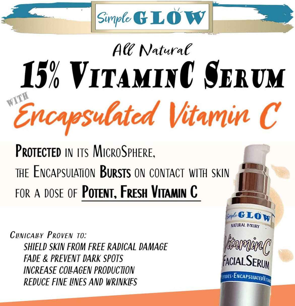 15% Vitamin C Facial Serum - Encapsulated + Liposomal Vitamin C, Peptides, Hyaluronic Acid | Anti-Aging, Brightening, Hydrating