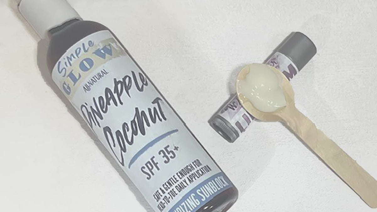 Simple Glow natural sunscreen lotion