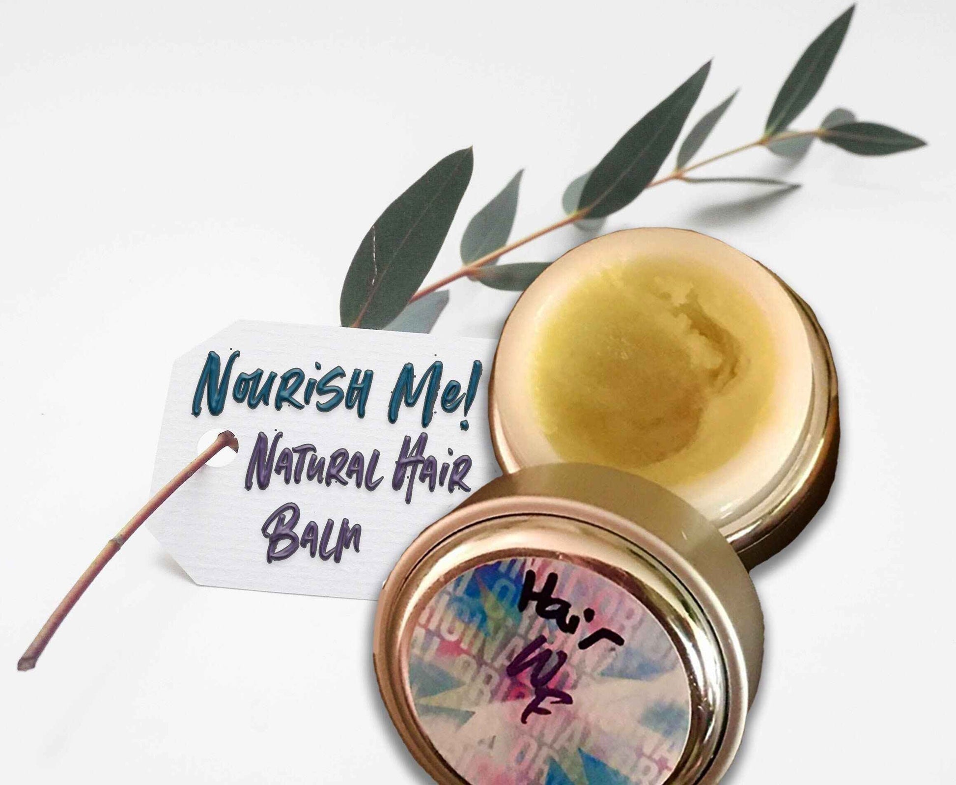 NOURISHME Conditioning Hair Balm | Frizz, Shine, UV/Heat Protection | ProvitaminB5, Silk, Bamboo, Mallow | Custom Scents | Natural Organic