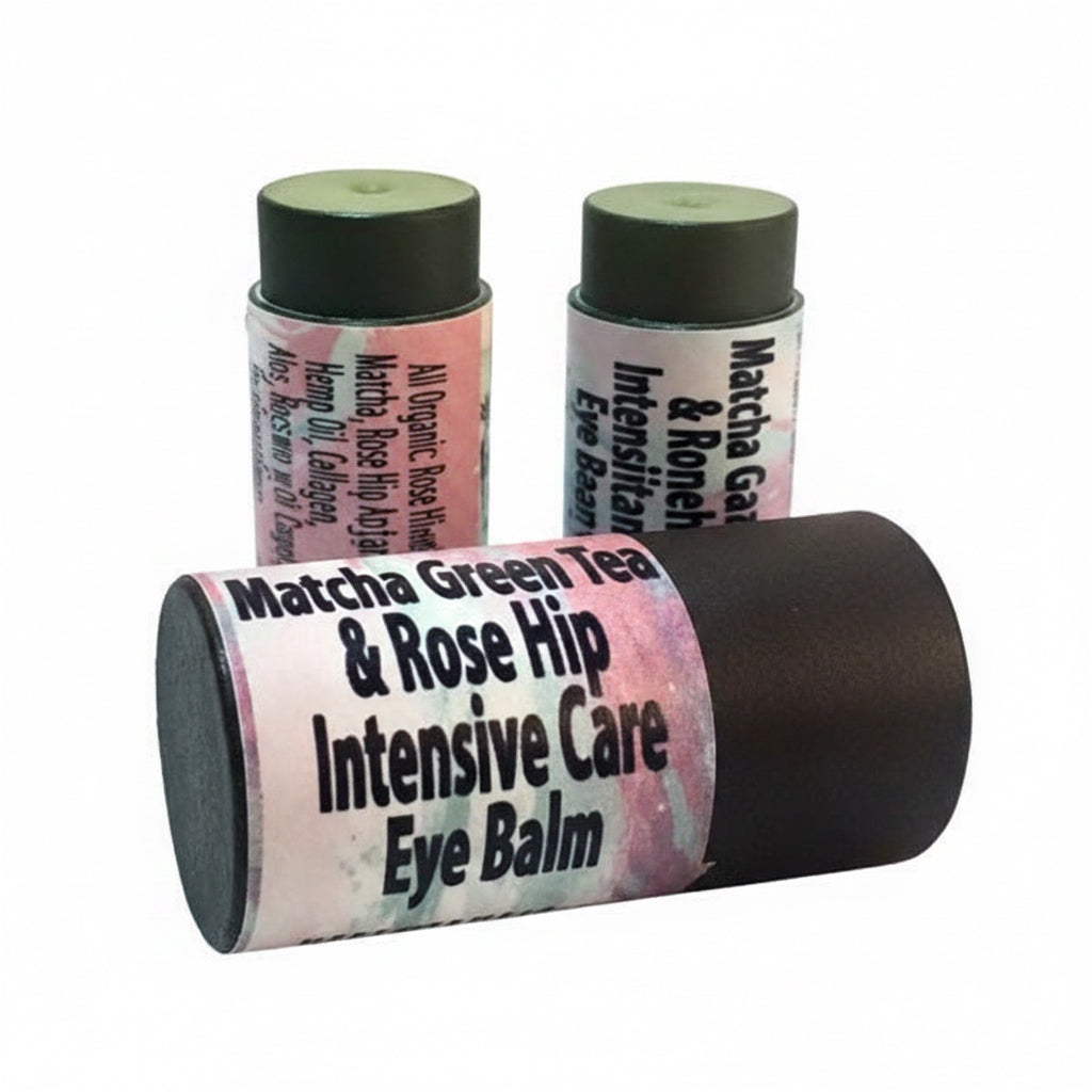 Matcha-Rose Anti-Aging Eye Balm • Moisturizer for Puffy Eyes, Wrinkles | Organic Zero-Waste | Natural Clean Skincare