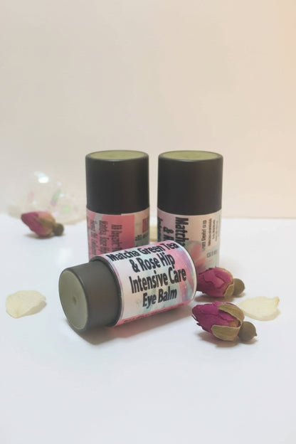 Matcha-Rose Anti-Aging Eye Balm • Moisturizer for Puffy Eyes, Wrinkles | Organic Zero-Waste | Natural Clean Skincare